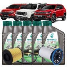 KIT TROCA OLEO 5w30 100% sintético com DPF +  Filtros Fiat Toro Jeep Compass Renegade 2.0 Diesel
